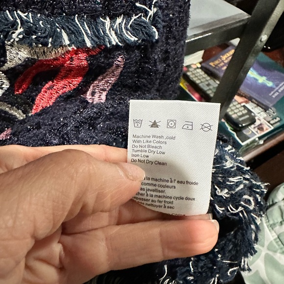 Anthropologie Foxiedox Jacket with Floral Takeo Embroidery Size Medium NWT - Picture 2 of 9